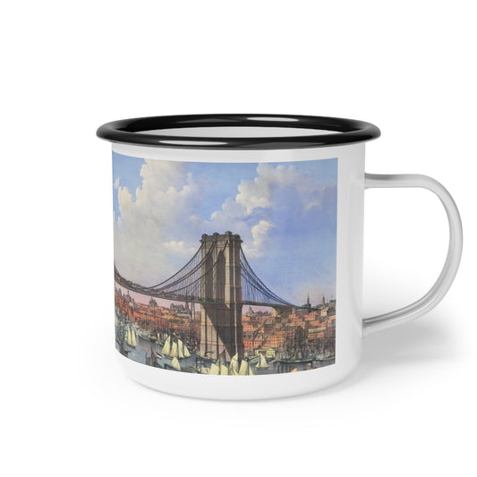 Vintage Brooklyn Bridge Enamel Camp Cup