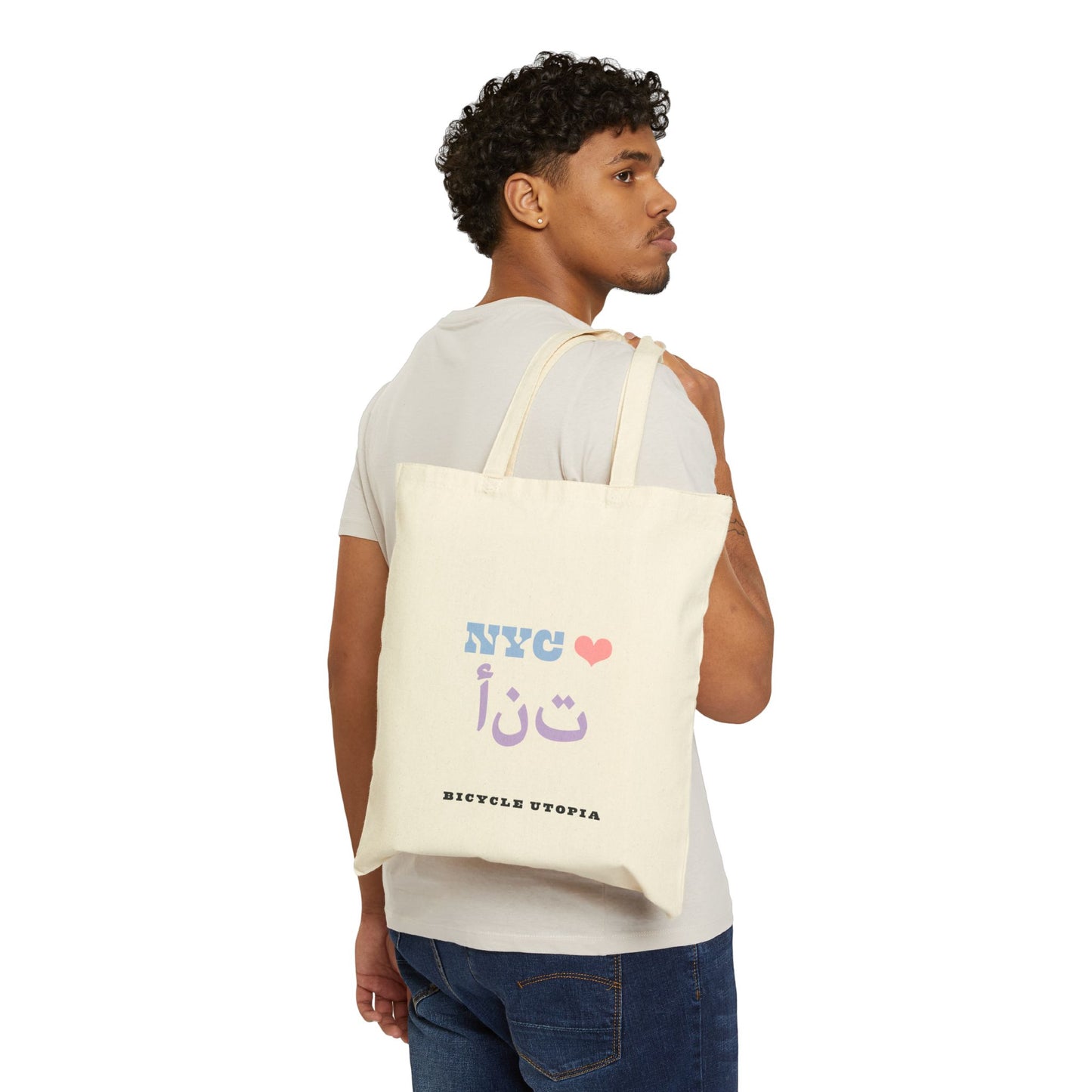 NYC ❤️ You Cotton Canvas Tote Bag - Arabic