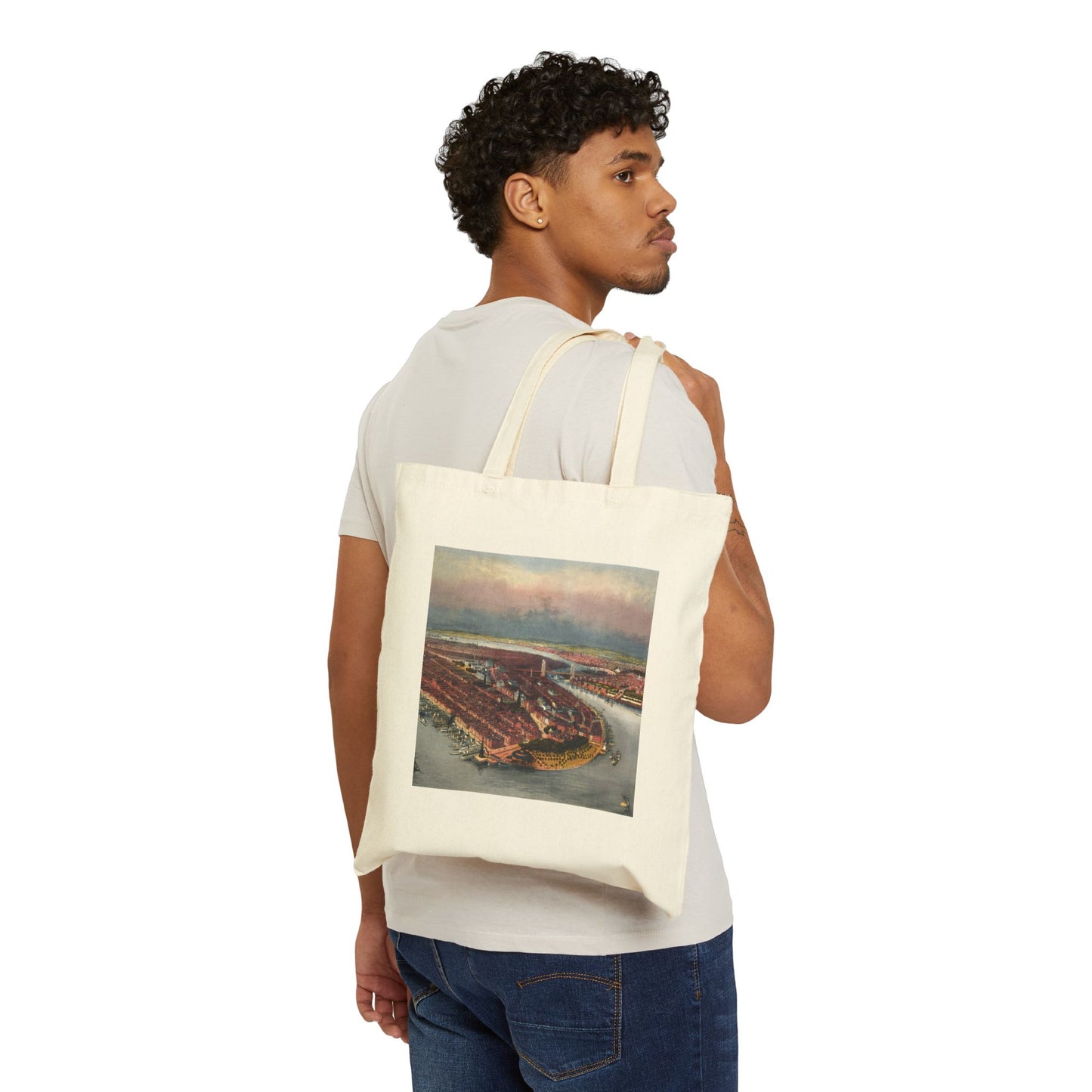 Vintage New York, NY 1874 Cotton Canvas Tote Bag