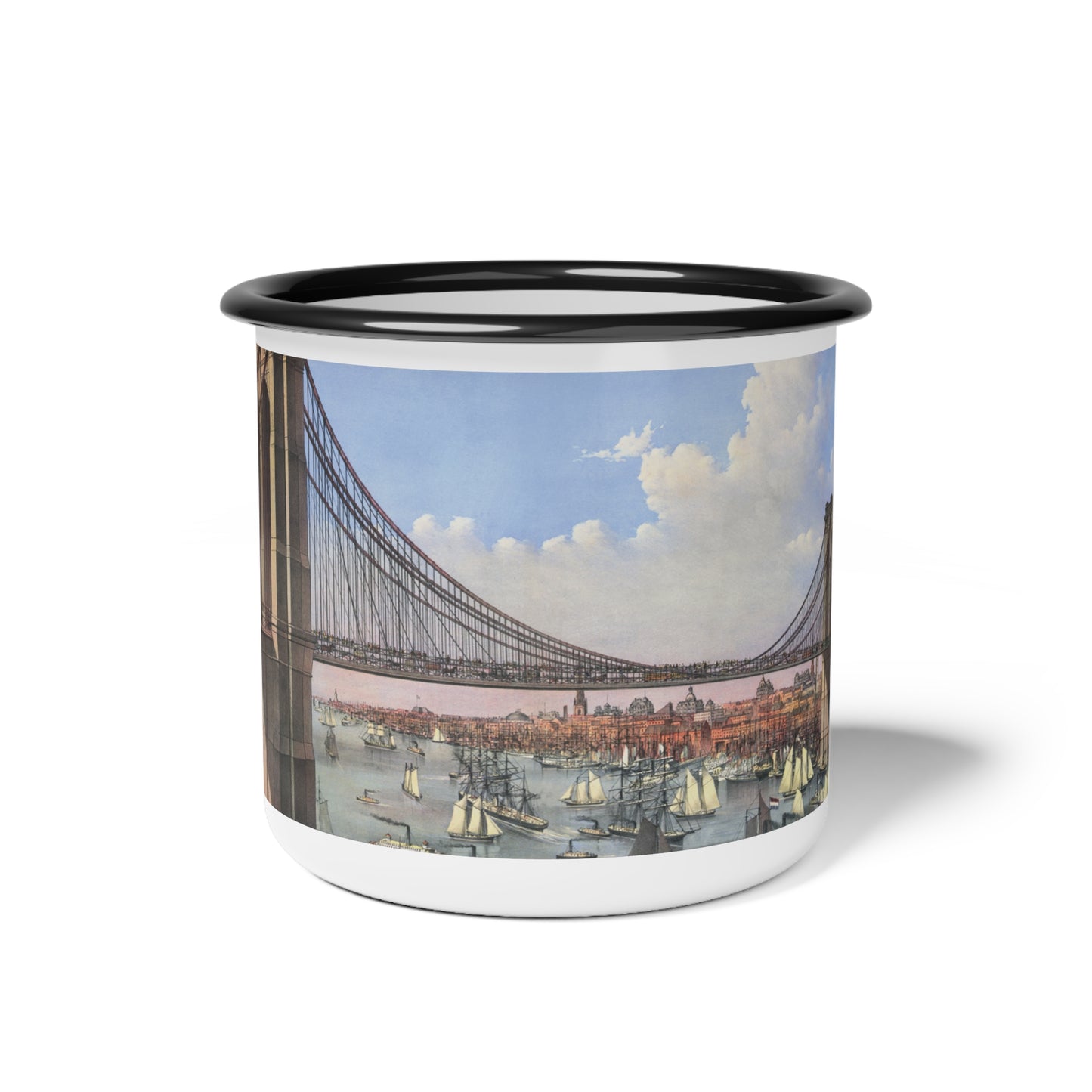 Vintage Brooklyn Bridge Enamel Camp Cup