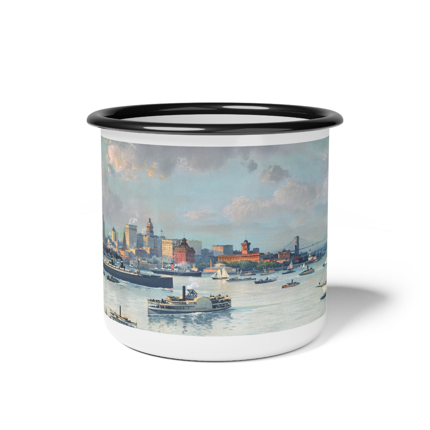 Vintage New York Harbor Enamel Camp Cup