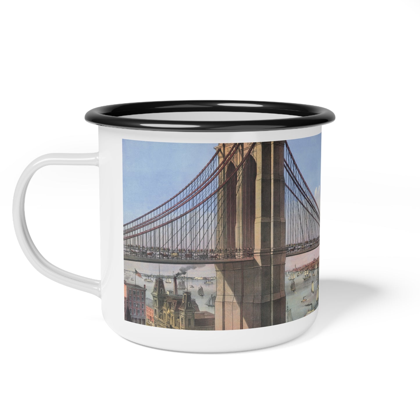 Vintage Brooklyn Bridge Enamel Camp Cup