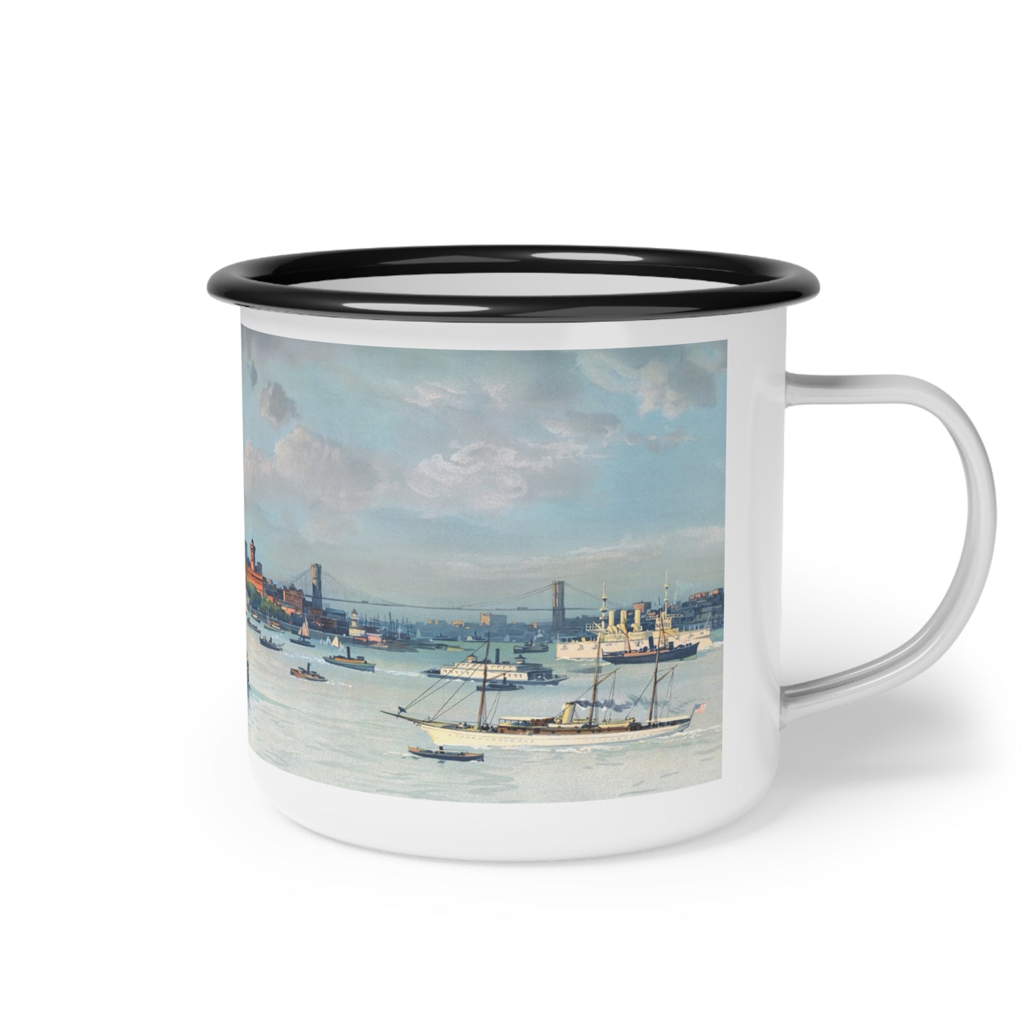 Vintage New York Harbor Enamel Camp Cup