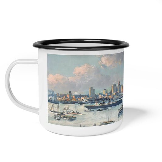 Vintage New York Harbor Enamel Camp Cup