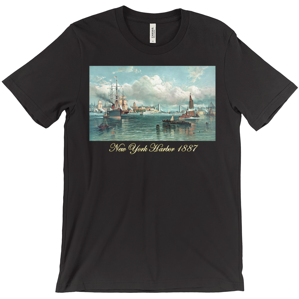 New York Harbor 1877 Vintage Tee-White