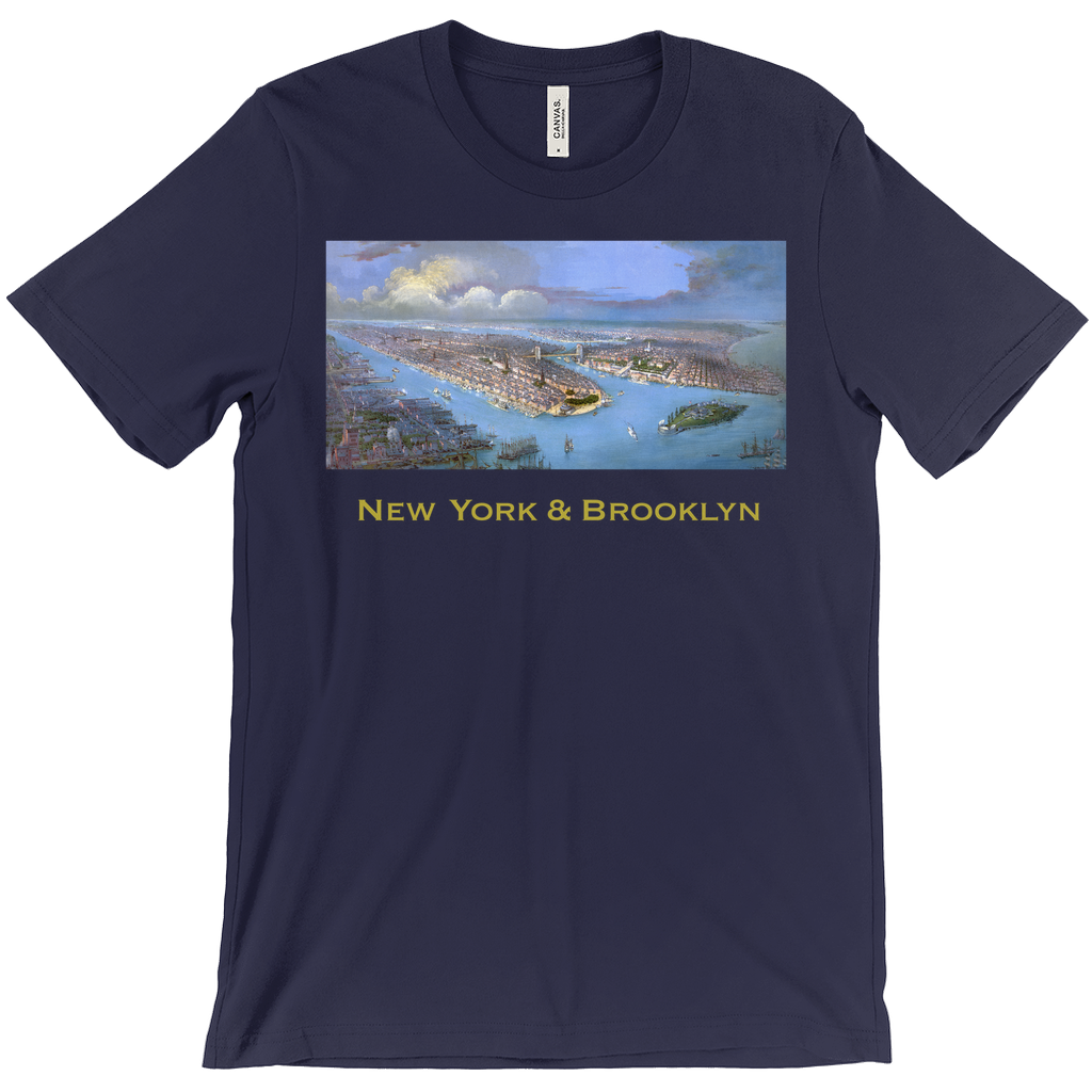 New York & Brooklyn Vintage Tee-Navy