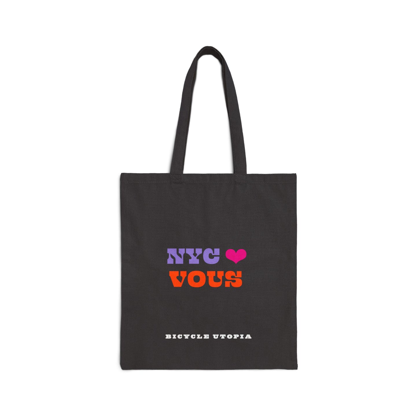 NYC ❤️ You Black Cotton Canvas Tote Bag - French