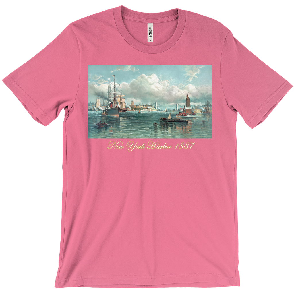 New York Harbor 1877 Vintage Tee-White