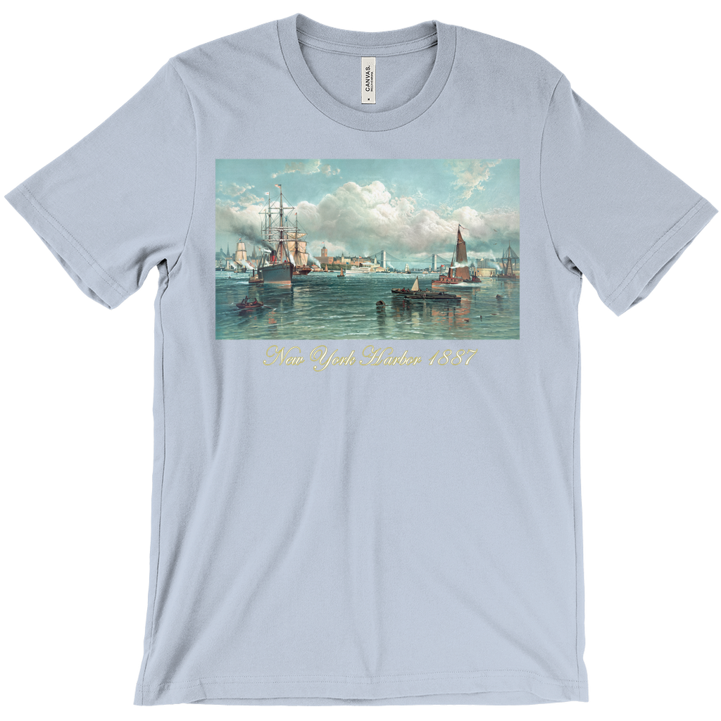 New York Harbor 1877 Vintage Tee-White