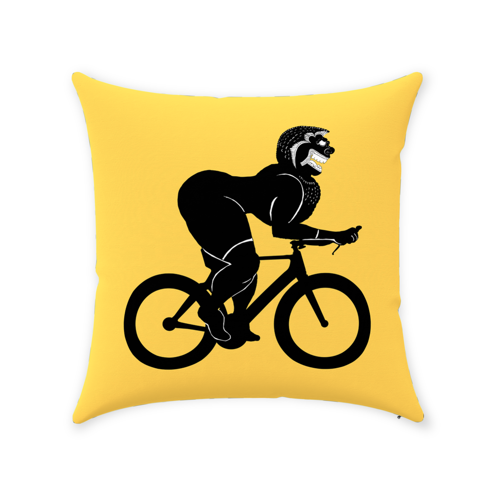 Lion Bike Life 14"x14" Throw Pillow