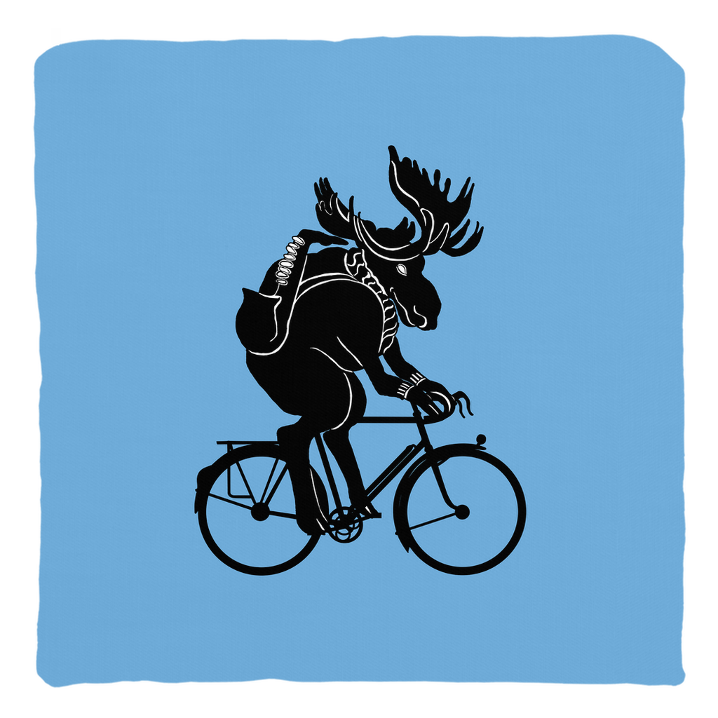 Moose the Mooche Bike Life 14"x14" Throw Pillow