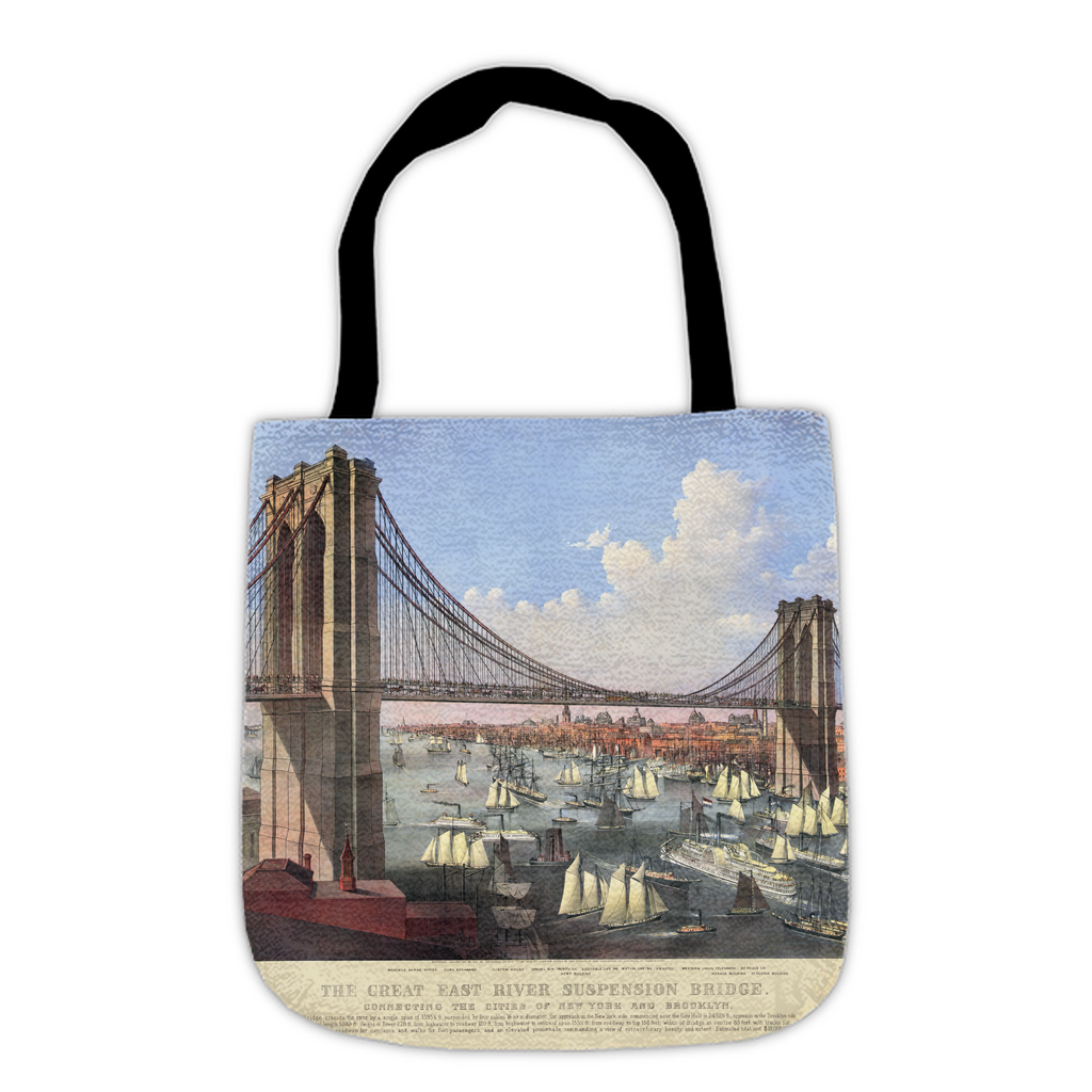 Vintage Brooklyn Bridge Large Woven Tote