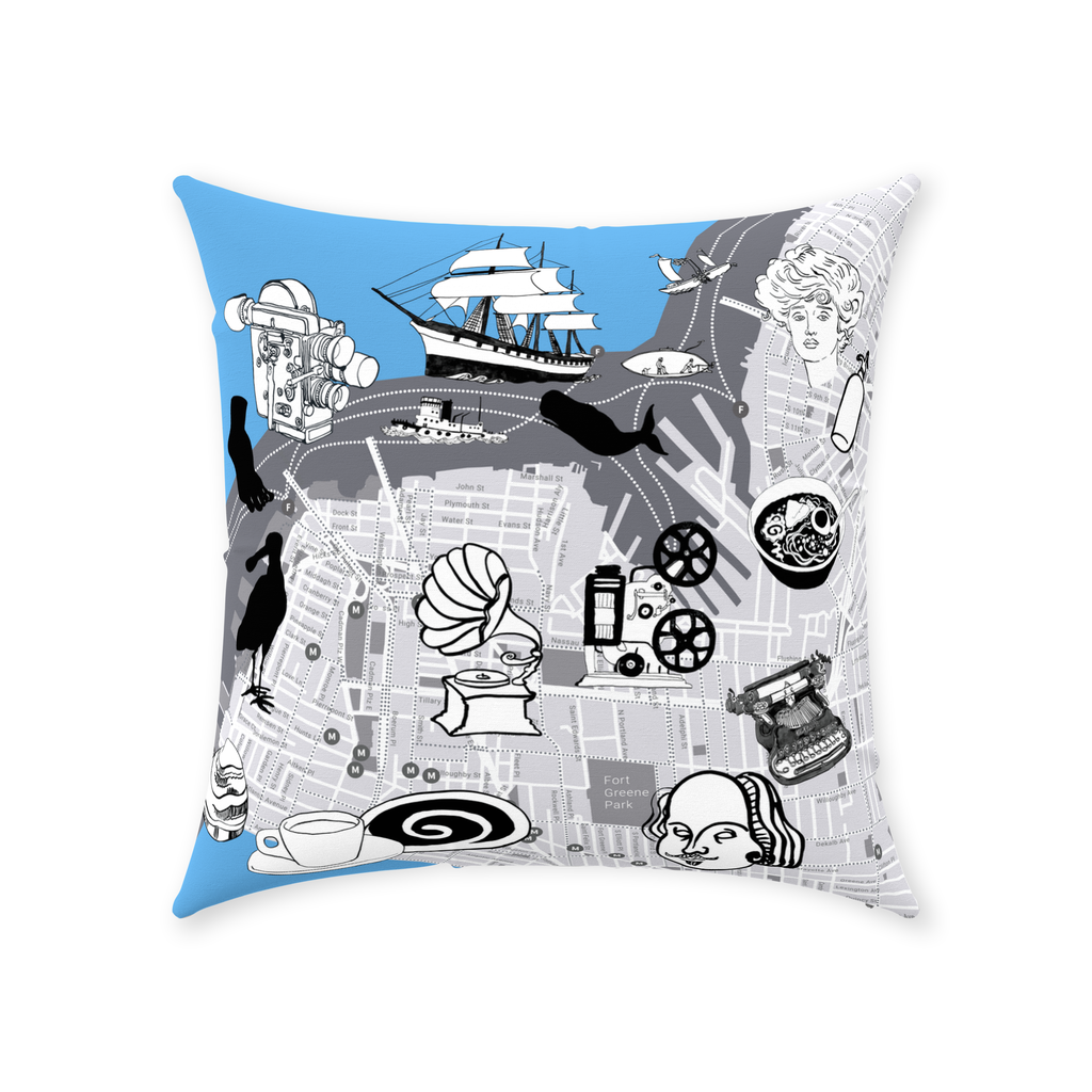 Brooklyn Waterfront North 18"x18" Throw Pillow