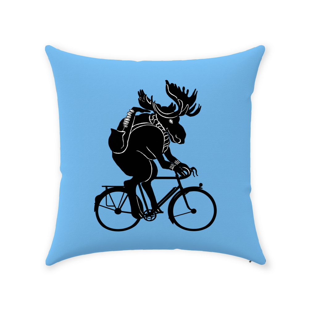 Moose the Mooche Bike Life 14"x14" Throw Pillow