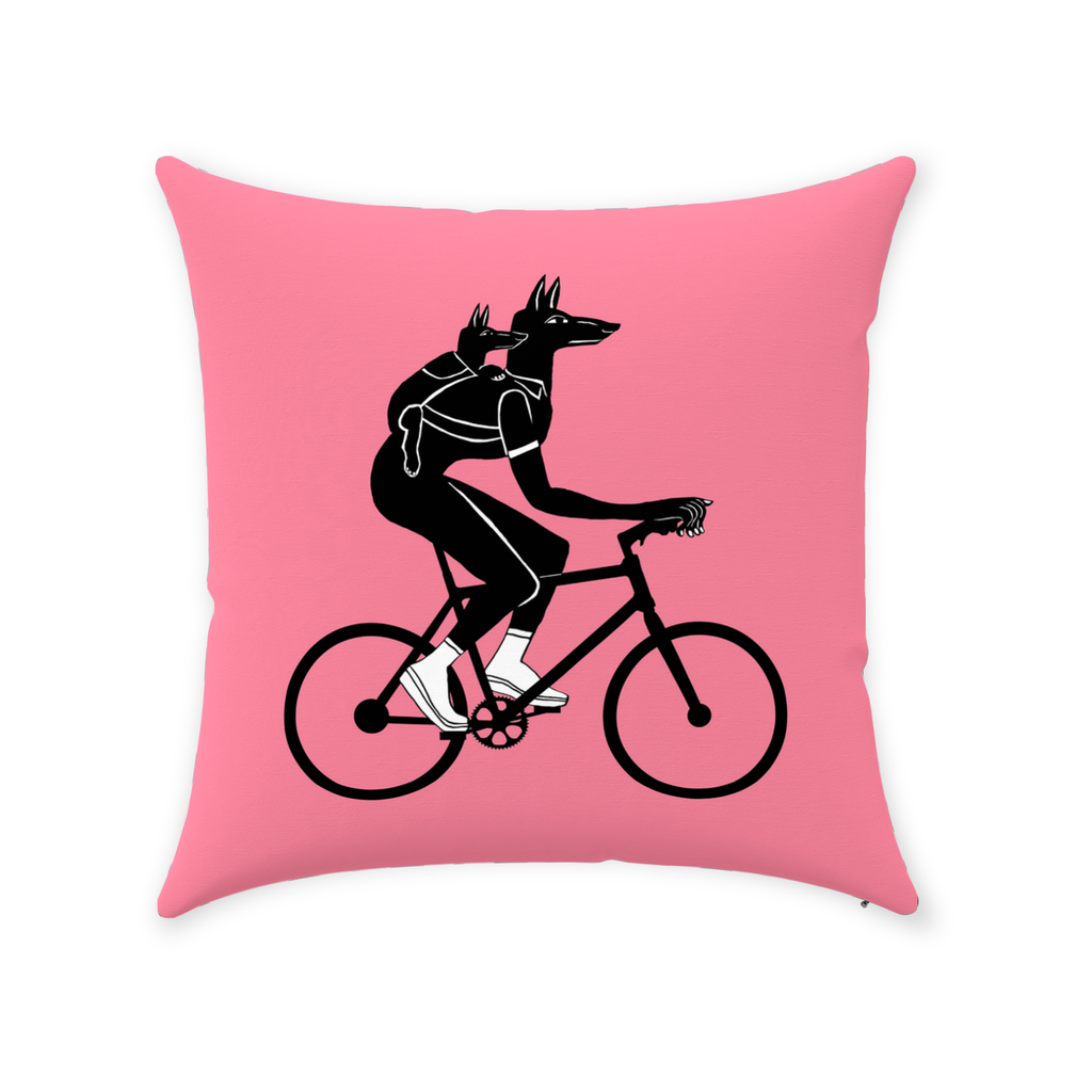 Anubis Bike Life 14"x14" Throw Pillow