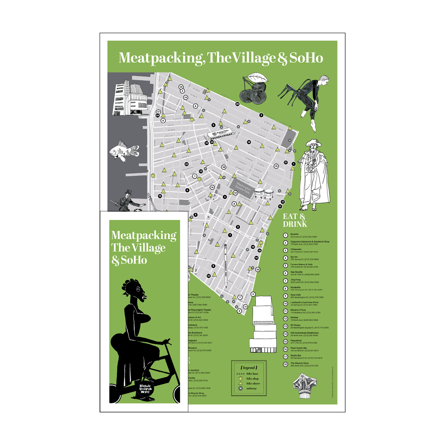 Meatpacking, Village & Soho Art and Culture Bicycling Map