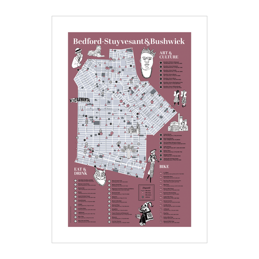 Art Print Bedford Stuyvesant & Bushwick Bicycling Map