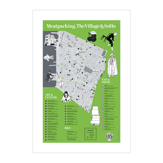 Art Print Meatpacking, Village & Soho Bicycling Map